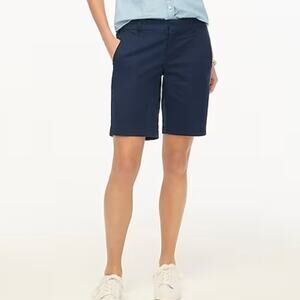 J. Crew Factory Shorts Womens 9" Frankie Bermuda Chino Navy Blue Size 6 NEW‎